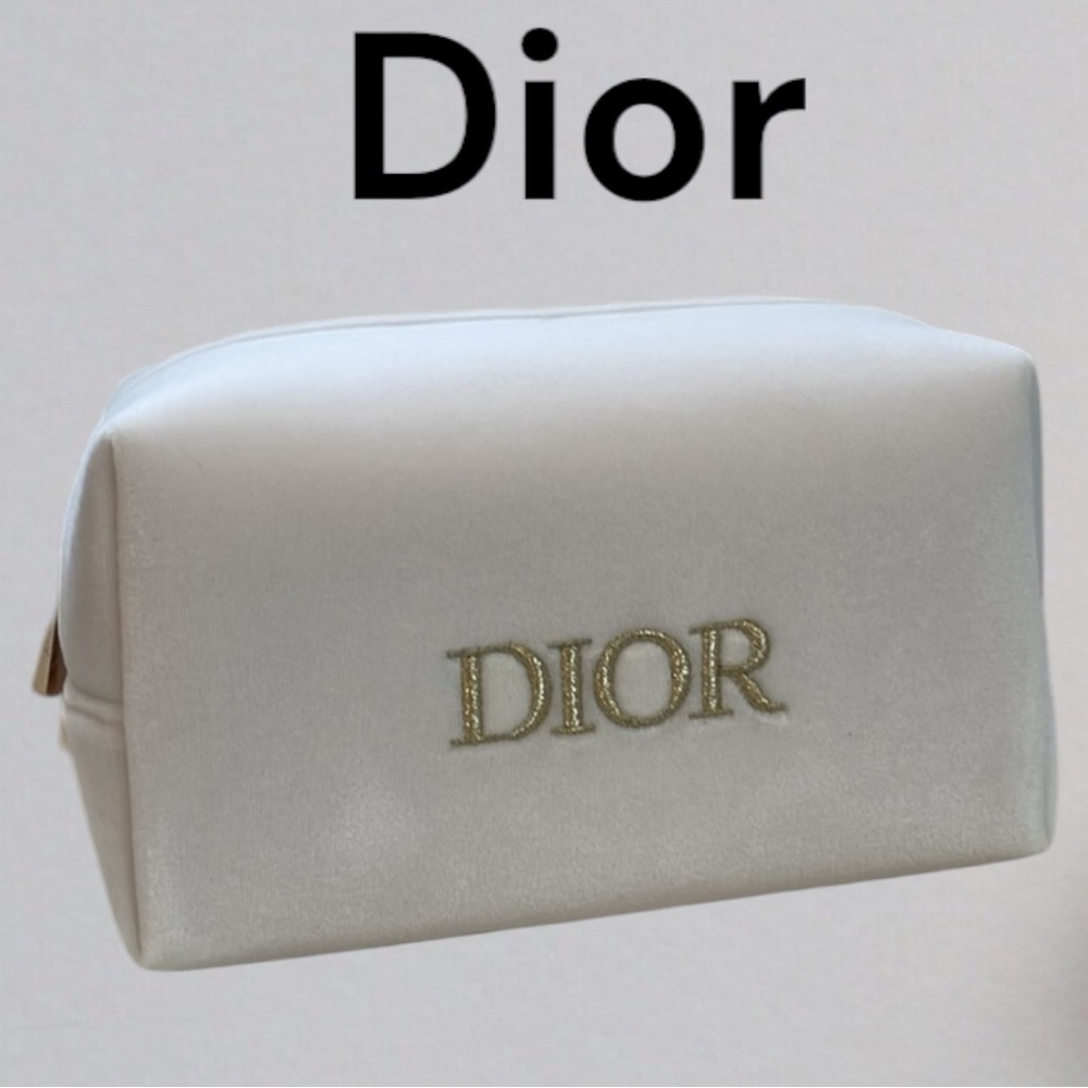 Dior White Gold LOGO Makeup Cosmetic 
Bag - Picture 8 of 8